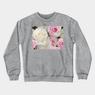 A lovely pattern of pink and white roses Crewneck Sweatshirt